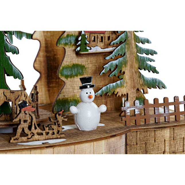 Weihnachtsschmuck DKD Home Decor Baum Holz Häuser (30 x 15 x 37 cm)
