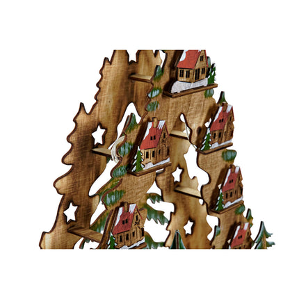 Weihnachtsschmuck DKD Home Decor Baum Holz Häuser (30 x 15 x 37 cm)