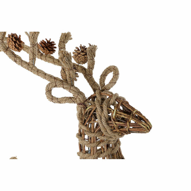Weihnachtsschmuck DKD Home Decor Rentier Rot natürlich korb Kunststoff 53 x 19 x 90 cm