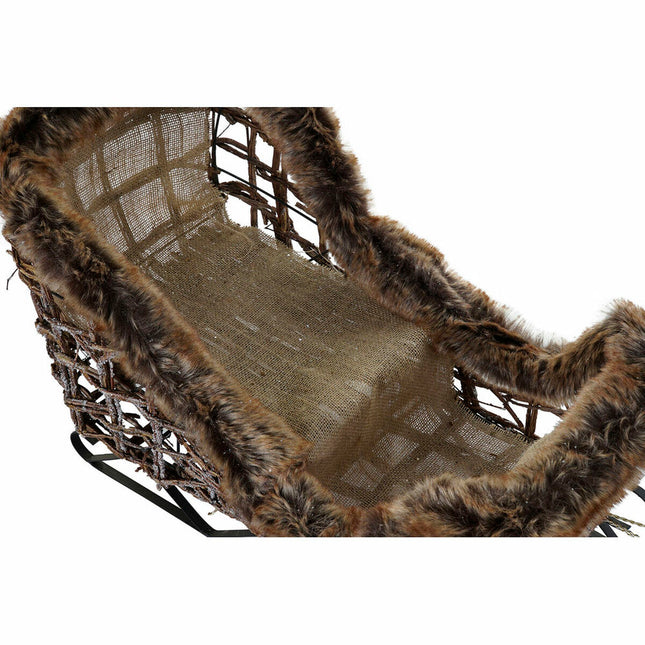 Weihnachtsschmuck DKD Home Decor Rentier natürlich Metall korb Kunststoff 30 x 60 x 34 cm (3 Stücke)