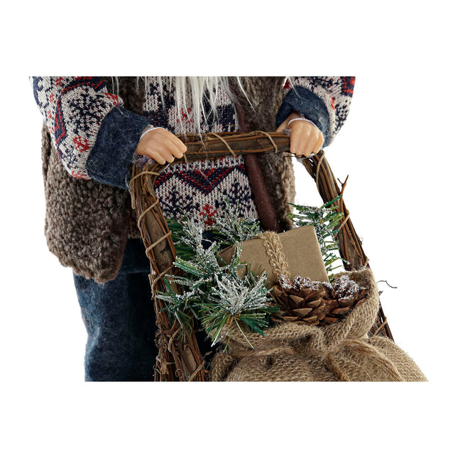 Weihnachtsschmuck DKD Home Decor Holz Polyester Weihnachtsmann (42 x 25 x 48 cm)