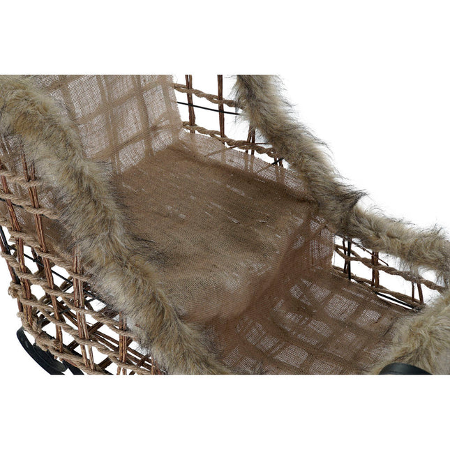 Schlitten DKD Home Decor Braun Jute Metall Kunststoff 90 x 46 x 62 cm
