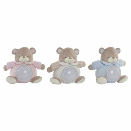 Plüschtier DKD Home Decor BE-184630 19 x 11 x 22 cm Beige Himmelsblau Hellrosa Bär (3 Stücke)