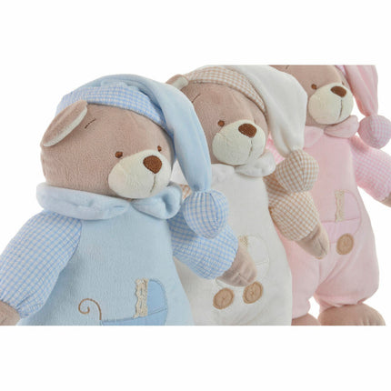 Plüschbär DKD Home Decor Beige Rosa Himmelsblau Hellrosa Metall Musikalisch Für Kinder Bär 30 x 40 cm 16 x 12 x 30 cm (3 Stücke)