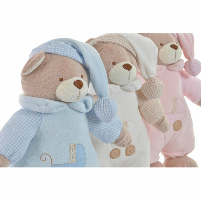 Plüschbär DKD Home Decor Beige Rosa Himmelsblau Hellrosa Metall Musikalisch Für Kinder Bär 30 x 40 cm 16 x 12 x 30 cm (3 Stücke)