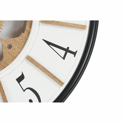 Wanduhr DKD Home Decor Schwarz Braun Weiß Eisen Holz MDF 60 x 5 x 60 cm (2 Stück)