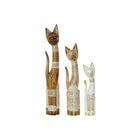 Deko-Figur DKD Home Decor 8424001848201 16 x 7,5 x 100 cm 15,5 x 7 x 99,5 cm natürlich Beige Weiß 80 cm Katzen