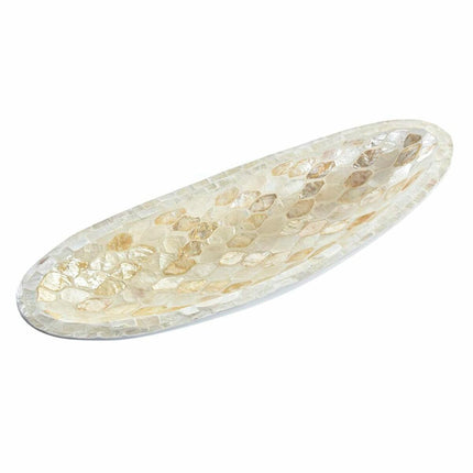 Tischdekoration DKD Home Decor 50 x 16 x 8 cm Mosaik natürlich Weiß Hellbraun Boho