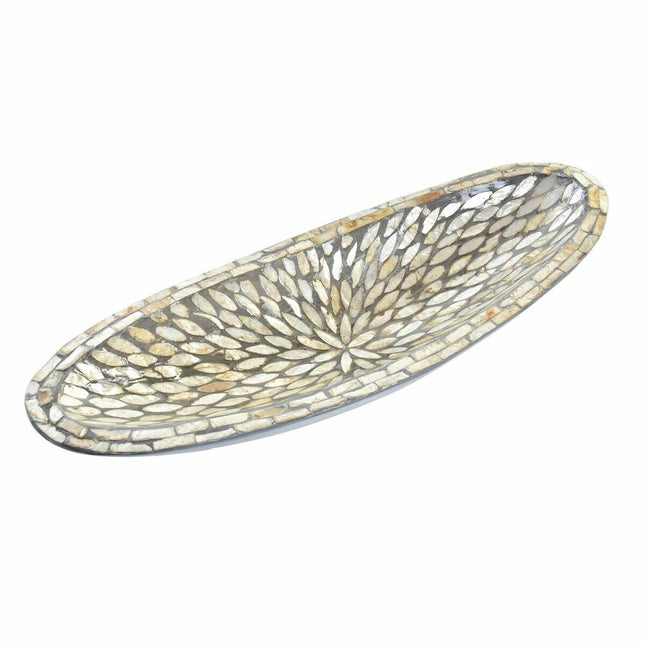 Tischdekoration DKD Home Decor 50 x 16 x 8 cm Mosaik natürlich Silberfarben Grau Boho