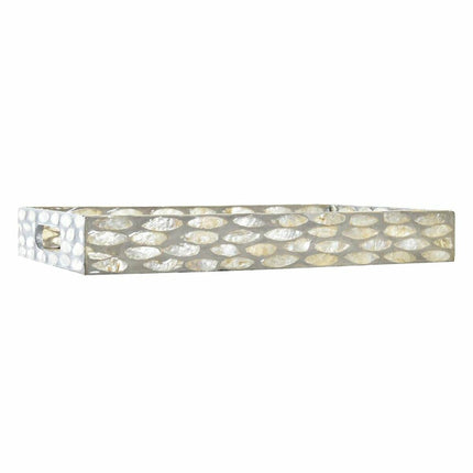 Tablett für Snacks DKD Home Decor Mosaik Grau Perlmutt 30 x 20 x 4 cm Boho