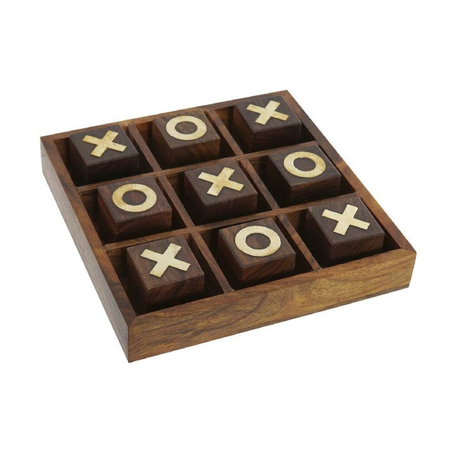 Tic Tac Toe DKD Home Decor 18 x 18 x 3,5 cm Gold Dunkelbraun