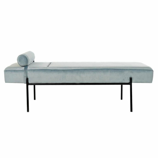 Chaise Longue DKD Home Decor Metall Polyester Himmelsblau (140 x 59 x 42 cm)