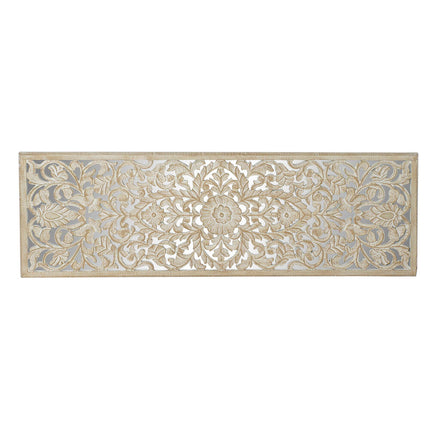 Kopfende des Betts DKD Home Decor Weiß Golden Spiegel Holz MDF (183 x 3 x 61 cm)