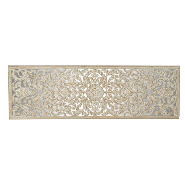 Kopfende des Betts DKD Home Decor Weiß Golden Spiegel Holz MDF (183 x 3 x 61 cm)