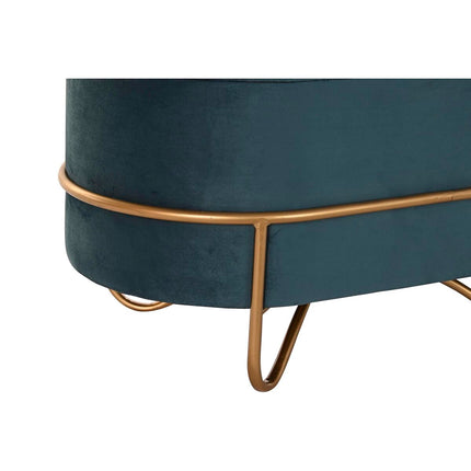 Hocker DKD Home Decor 8424001850914 Schaum Blau Gold Metall Holz MDF (72 x 39 x 38 cm)