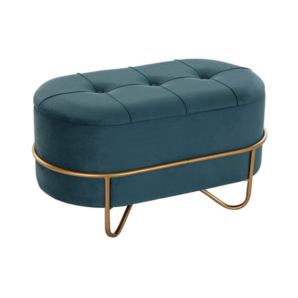 Hocker DKD Home Decor 8424001850914 Schaum Blau Gold Metall Holz MDF (72 x 39 x 38 cm)
