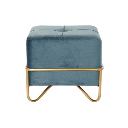 Hocker DKD Home Decor 8424001850921 Schaum Blau Gold Metall Holz MDF (42 x 42 x 38 cm)