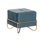 Hocker DKD Home Decor 8424001850921 Schaum Blau Gold Metall Holz MDF (42 x 42 x 38 cm)