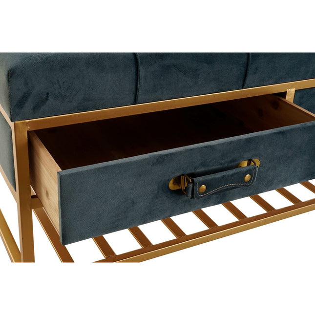Hocker DKD Home Decor 8424001850952 Blau Bunt Gold Metall 100 x 48 x 48,5 cm