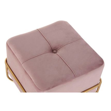 Hocker DKD Home Decor 8424001850990 Schaum Rosa Gold Metall Holz MDF (42 x 42 x 38 cm)