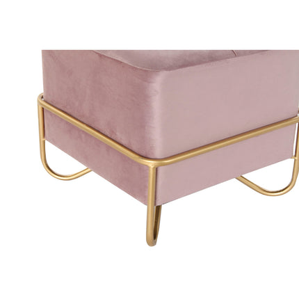 Hocker DKD Home Decor 8424001850990 Schaum Rosa Gold Metall Holz MDF (42 x 42 x 38 cm)