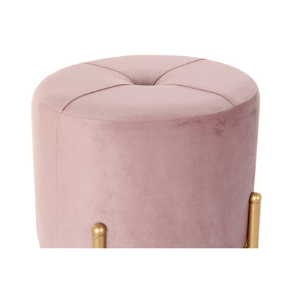 Fußstütze DKD Home Decor 8424001851003 Schaum Rosa Gold Metall Samt Holz MDF (38 x 38 x 34 cm)