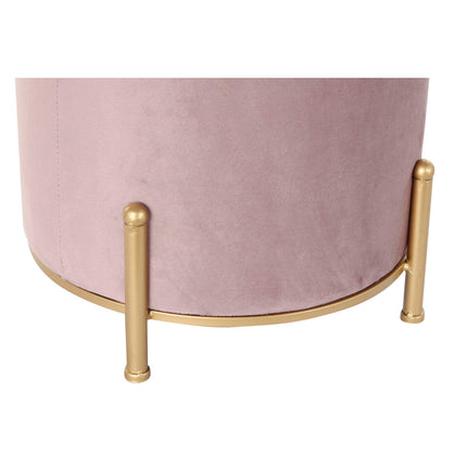 Fußstütze DKD Home Decor 8424001851003 Schaum Rosa Gold Metall Samt Holz MDF (38 x 38 x 34 cm)