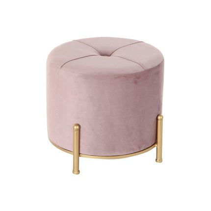 Fußstütze DKD Home Decor 8424001851003 Schaum Rosa Gold Metall Samt Holz MDF (38 x 38 x 34 cm)