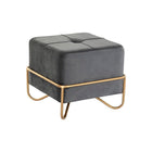 Hocker DKD Home Decor 8424001851065 42 x 42 x 38 cm Schaum Grau Gold Metall Holz MDF