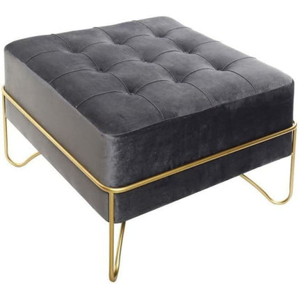 Hocker DKD Home Decor 8424001851089 Schaum Grau Gold Metall Holz MDF (80 x 40 x 42 cm)
