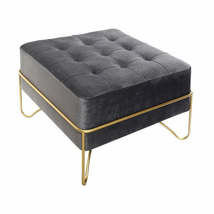 Hocker DKD Home Decor 8424001851089 Schaum Grau Gold Metall Holz MDF (80 x 40 x 42 cm)