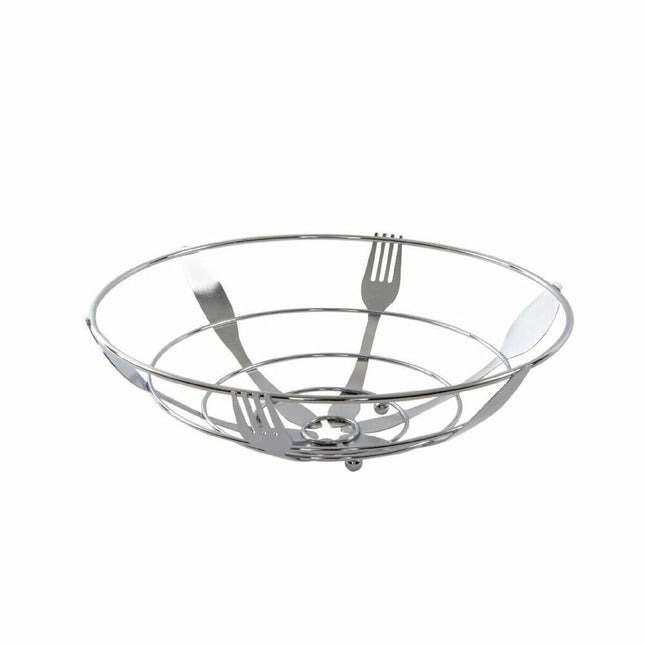 Obstschale DKD Home Decor Silberfarben Metall