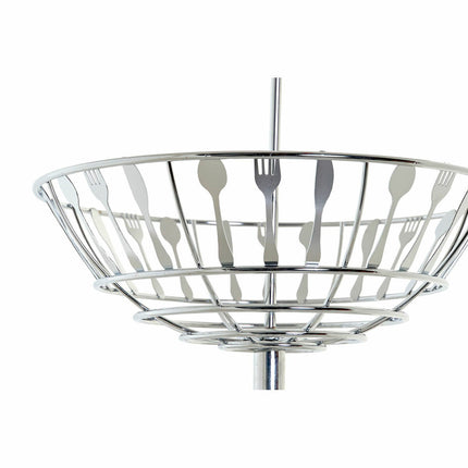 Obstschale DKD Home Decor Silberfarben Metall 28 x 28 x 40 cm