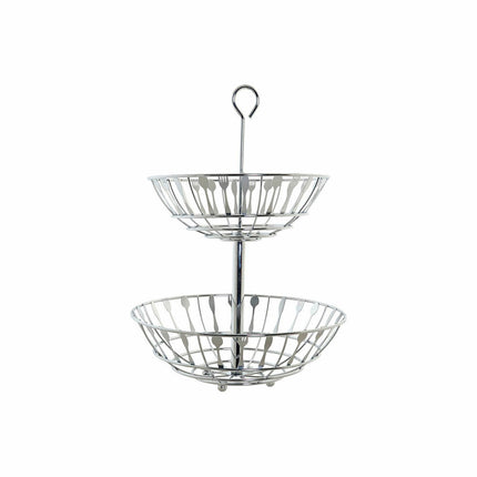 Obstschale DKD Home Decor Silberfarben Metall 28 x 28 x 40 cm