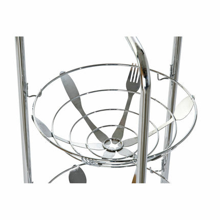 Obstschale DKD Home Decor Silberfarben 28 x 28 x 74 cm Rostfreies Chrom-Metall