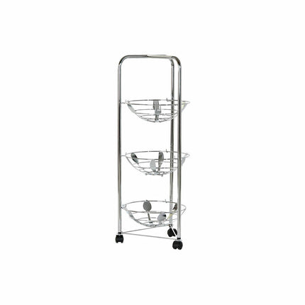 Obstschale DKD Home Decor Silberfarben 28 x 28 x 74 cm Rostfreies Chrom-Metall