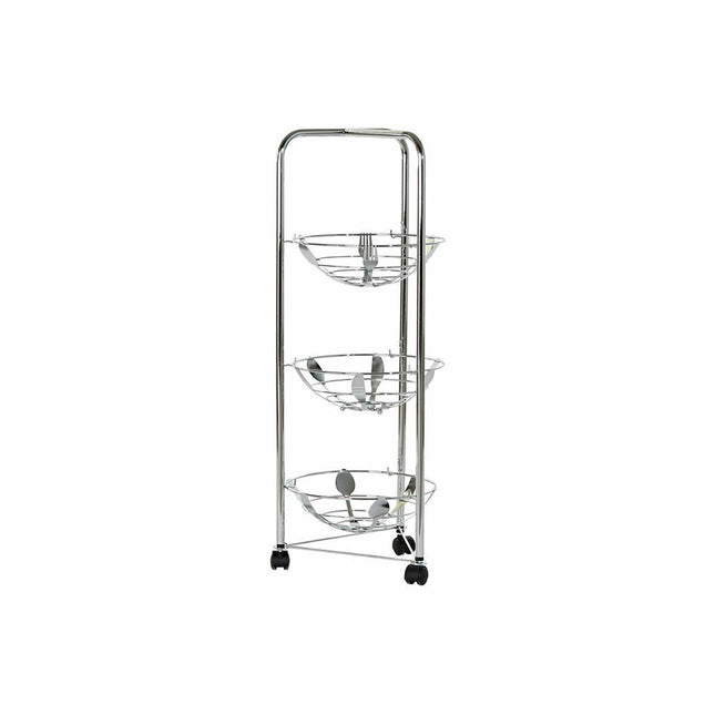 Obstschale DKD Home Decor Silberfarben 28 x 28 x 74 cm Rostfreies Chrom-Metall