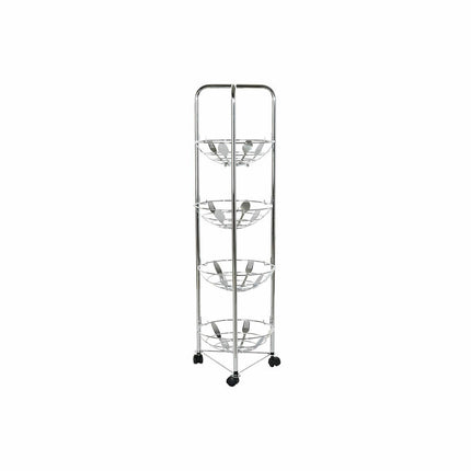 Obstschale DKD Home Decor 28 x 28 x 95 cm Silberfarben Rostfreies Chrom-Metall