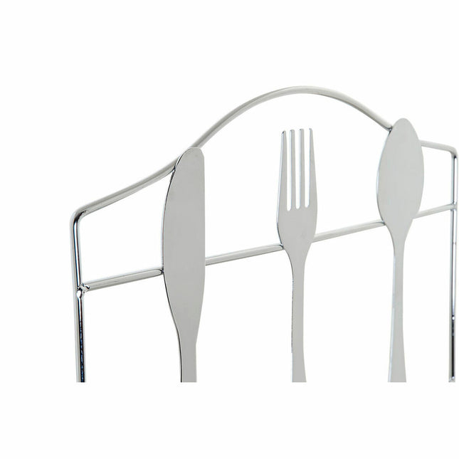 Ständer DKD Home Decor Essbestecke 23 x 15 x 22 cm Silberfarben Metall