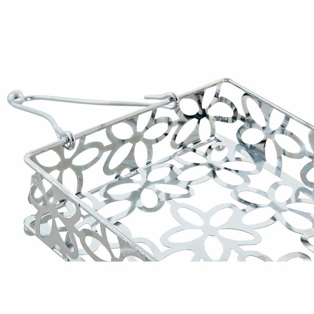 Serviettenring DKD Home Decor Margerite 18 x 19 x 6 cm Silberfarben Metall