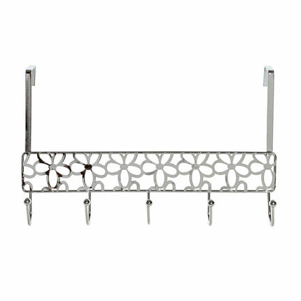 Jackenaufhänger für Türen DKD Home Decor 32 x 10 x 19 cm Silberfarben Metall Blomster