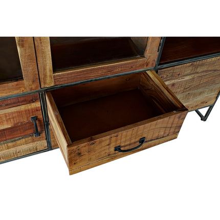 Displayständer DKD Home Decor Metall Kristall Akazienholz Recyceltes Holz 140 x 40 x 160 cm