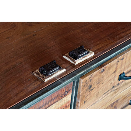 Displayständer DKD Home Decor Metall Kristall Akazienholz Recyceltes Holz 140 x 40 x 160 cm