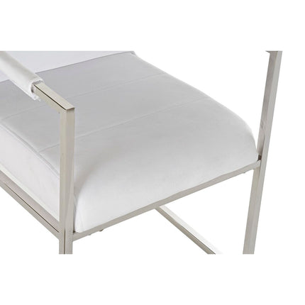 Stuhl DKD Home Decor Polyester Stahl Weiß (56 x 68 x 92 cm)
