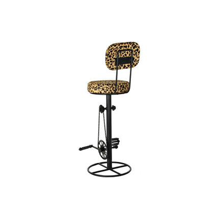 Hocker DKD Home Decor Schwarz Metall Braun Haut (42 x 48 x 116 cm)