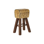 Hocker DKD Home Decor Schwarz Holz Braun Haut (43 x 35 x 75 cm)