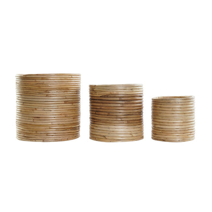 Satz Blumentöpfe DKD Home Decor natürlich Braun Rattan Bali (31 x 31 x 30,5 cm) (3 pcs)