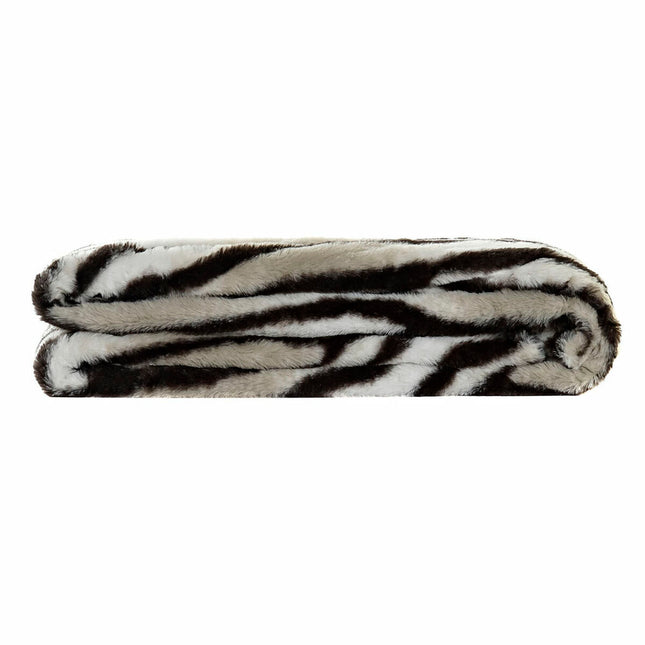 Decke DKD Home Decor Wilde 150 x 200 x 2 cm Schwarz Grau Weiß Kolonial
