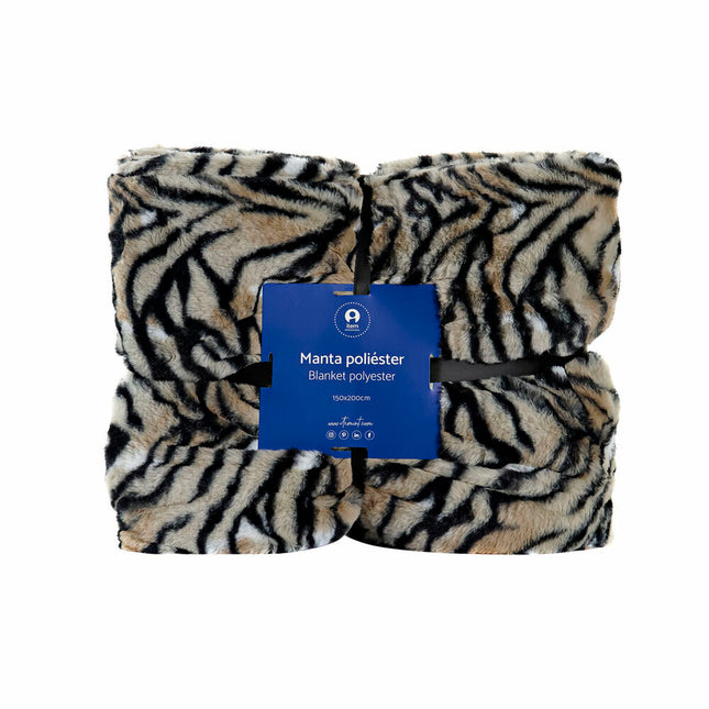 Decke DKD Home Decor Wilde 150 x 200 x 2 cm Schwarz Orange Kolonial