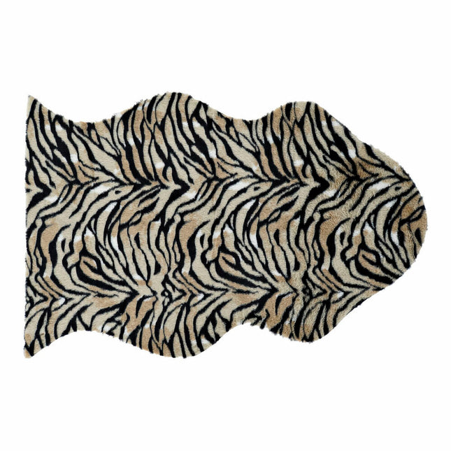 Teppich DKD Home Decor Schwarz Braun Polyester Weiß Kolonial Dschungel 60 x 90 x 2 cm